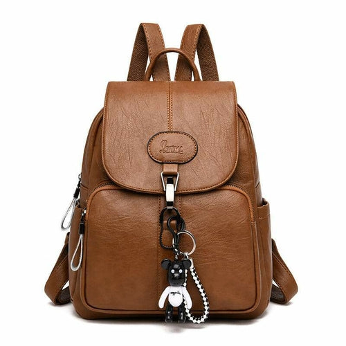 Soft Leather Anti-theft Travel Backpack For Women