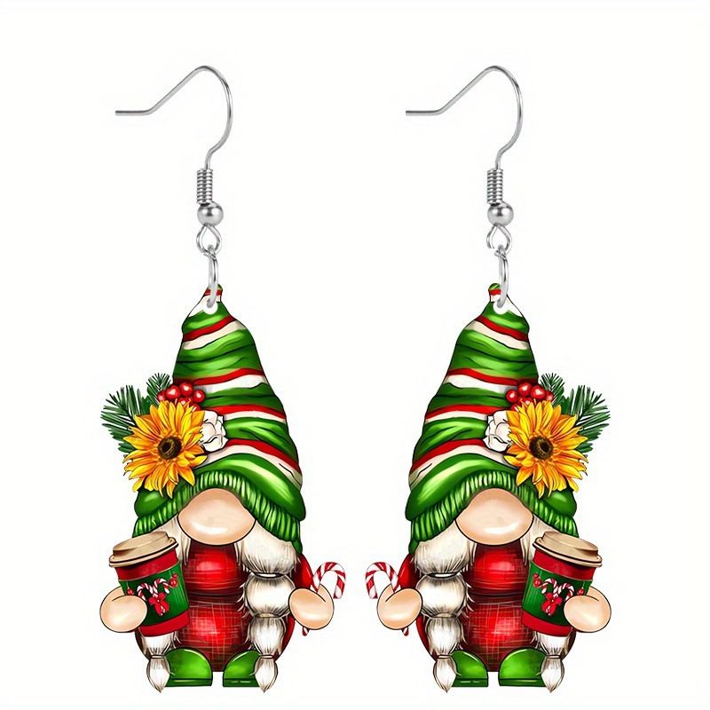 4Pairs Acrylic Earring Set Unique Fun Holiday Fashion Accessories