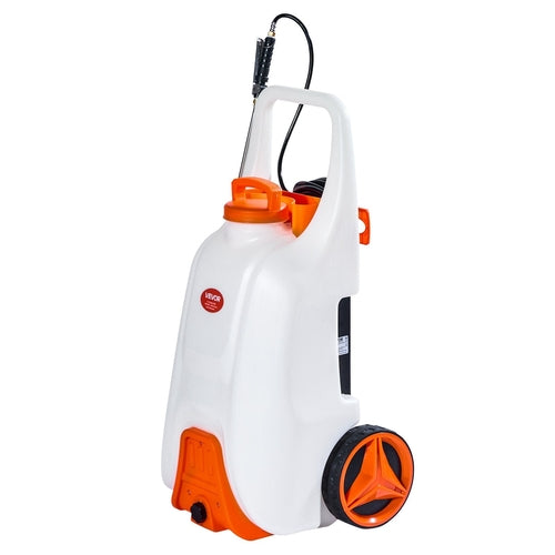 13.1Gal Battery Powered Sprayer With Cart Wheeled 0-80 PSI Electric