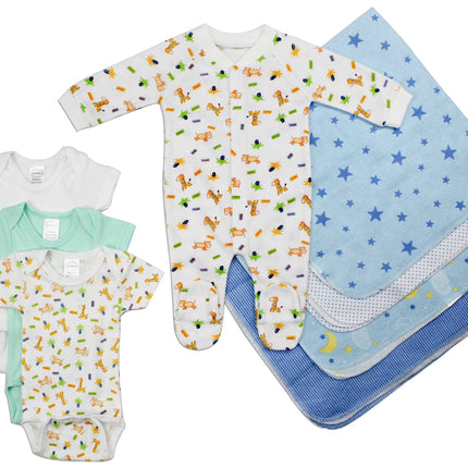 Newborn Baby Boy 8 Pc Layette Baby Shower Gift Set