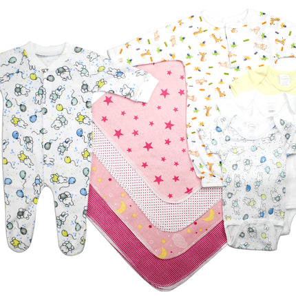 Newborn Baby Girls 9 Pc Layette Baby Shower Gift