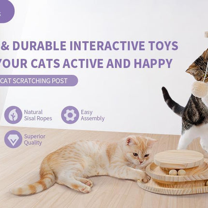 Indoor Cat Soft Scratching Board And Interactive Ball Track Toy Cat