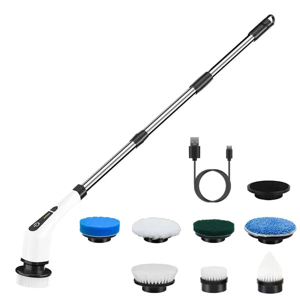 Electric Spin Scrubber Cordless Cleaning Brush Extendable With 8