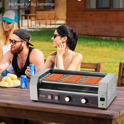 Electric 12 Hot Dog 5 Roller Commercial Sausage Grill Cooker Machine