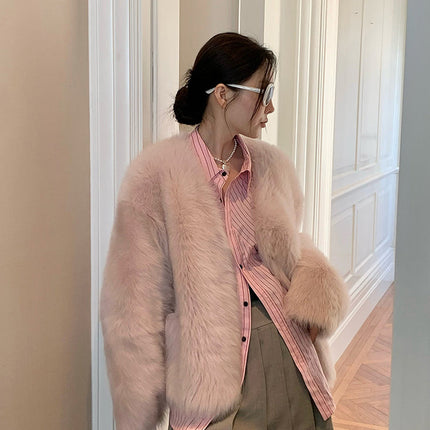 Fireladyfur Women's Pink Tuscan Sheepskin Coat“Babylon Phantom Nights”