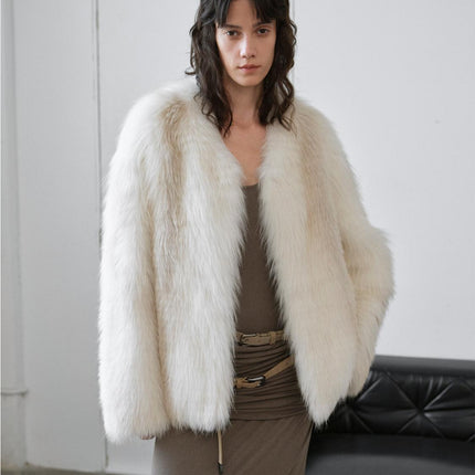 Romantic Nordic Imported colorful fox fur coat