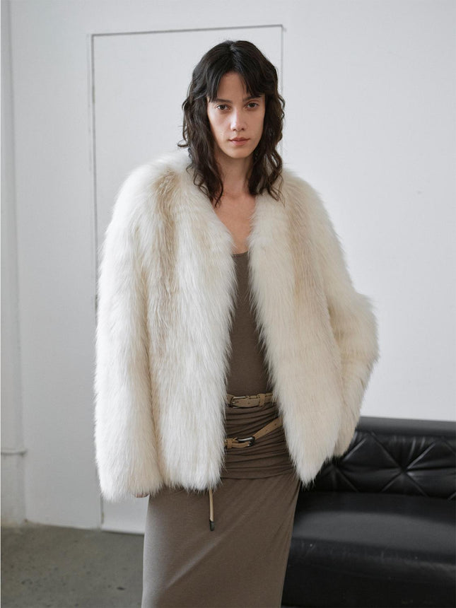Romantic Nordic Imported colorful fox fur coat