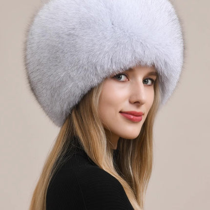 Fireladyfur Luxurious Fox Fur Hat and Earmuff Combination