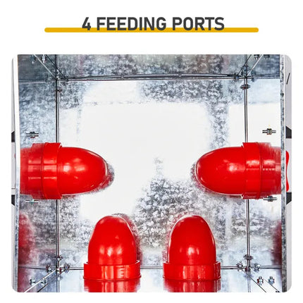 Automatic Chicken Feeder Rodent Proof, 4 Ports Large Capacity Metal