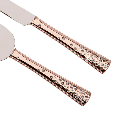 Galaxy Rose Gold Cake Knife & Server Set