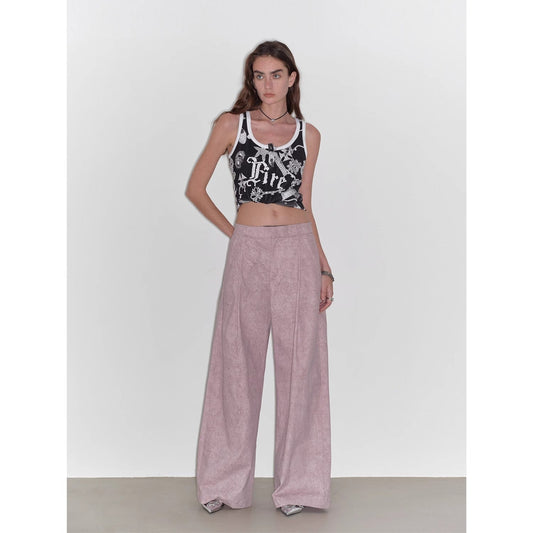 "Light and Shadow Walking" Retro Fashionable Dirty Printed