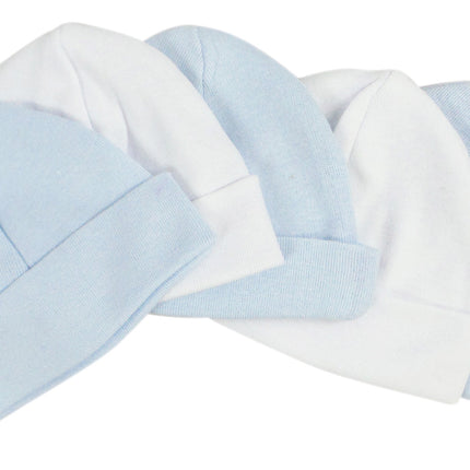 Blue & White Baby Caps (Pack of 5)