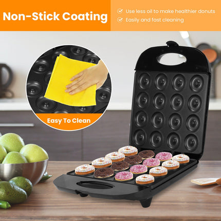 1Pc Mini Donut Maker Machine For Kids Snack Breakfast Desserts With 16