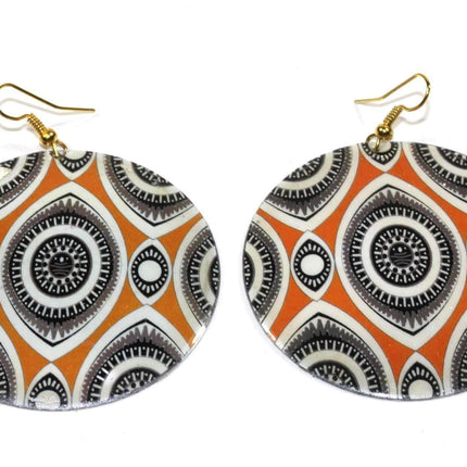 Mehndi Henna Art Evil Eye Mother Of Pearl Earrings