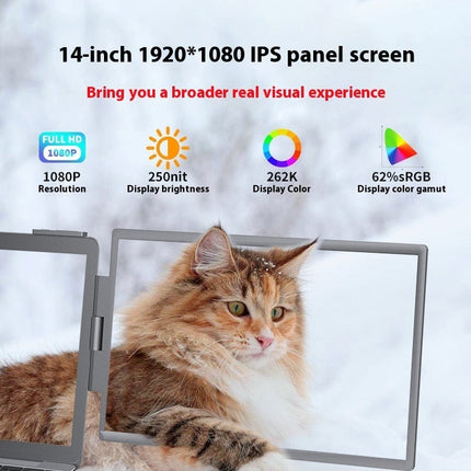 14-inch Dual-screen Portable Monitor Laptop With Wall-mounted External