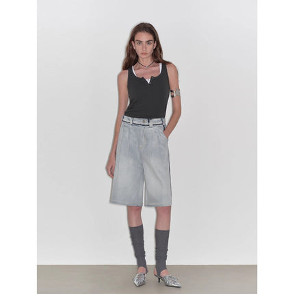 “Unruly Sonata” Neutral Style Loose Feeling Imported Washed Mid Rise