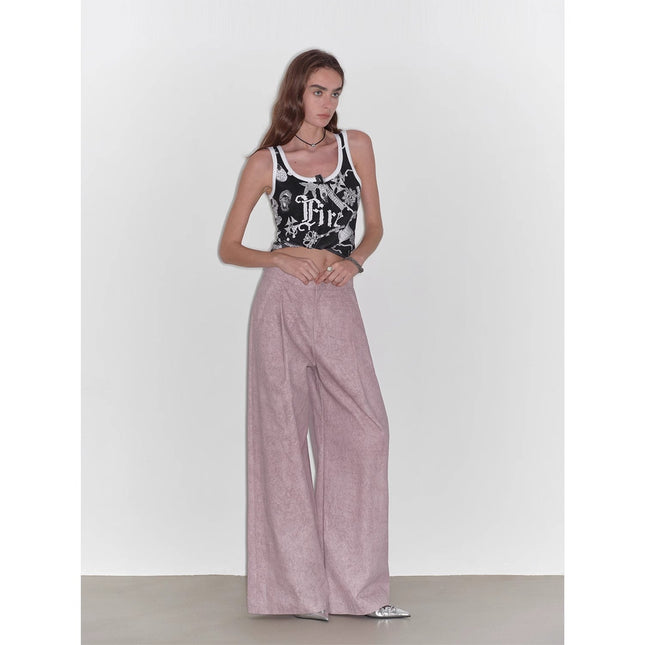 "Light and Shadow Walking" Retro Fashionable Dirty Printed