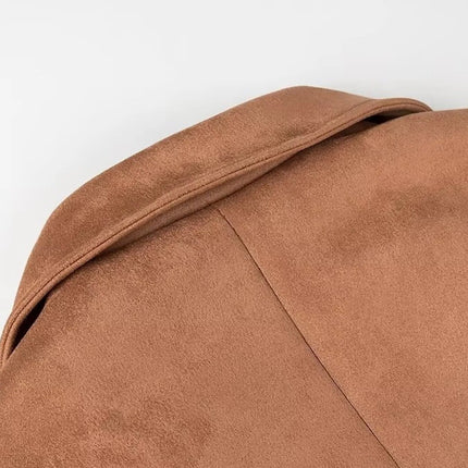 Double-Breasted Lapel Collar Long Coat