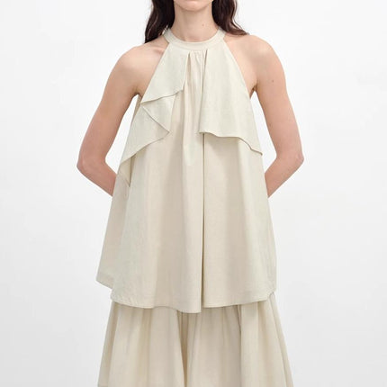 "Floating Island Manor" small stand-up collar design asymmetrical