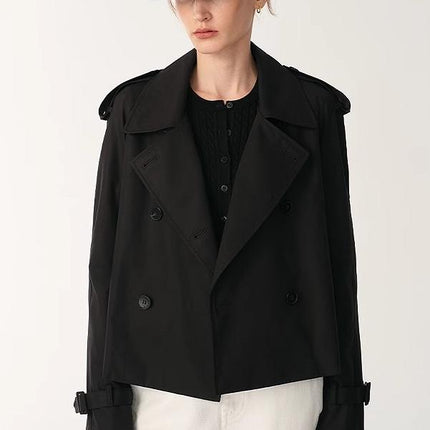 "Night Messenger" anti-wrinkle waterproof large lapel short straight
