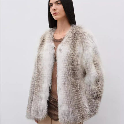 Romantic Nordic Imported colorful fox fur coat
