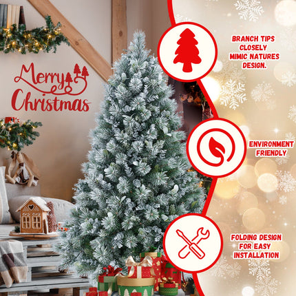 4FT Snow Flocked Christmas Tree Premium Artificial Christmas Tree With