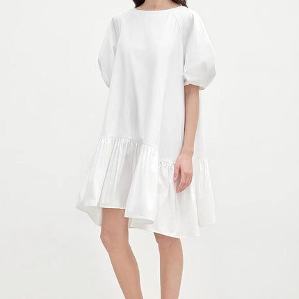 "Ailande" round neck puff sleeve temperament dress for women summer