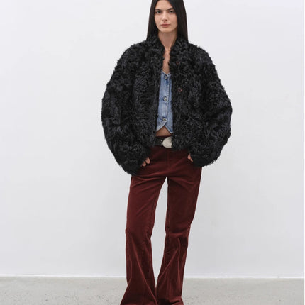 Fireladyfur Women's Imported Sheepskin Coat | New Zealand Wool“Little