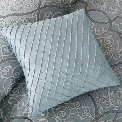 12 Piece Comforter Set With Cotton Bed Sheets Blue Cal King