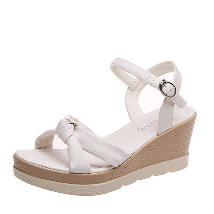 25 Edition – White Bow Wedge Heels