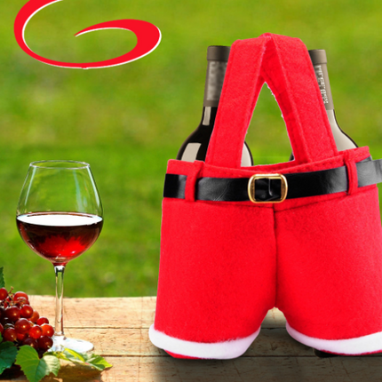 Wool Fabric Merry Christmas Gifts Santa Pants Christmas Candy Gift Bag