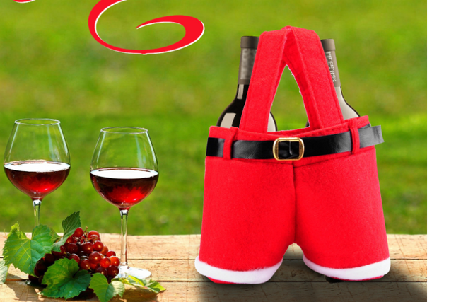 Wool Fabric Merry Christmas Gifts Santa Pants Christmas Candy Gift Bag