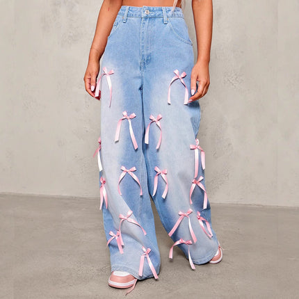 Bow High Waist Wide Leg Jeans – Haute Edition 25