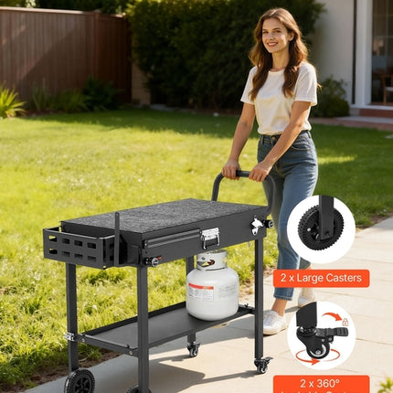 Outdoor Grill Cart, 31.0 X 17.0 Inch Tabletop Size Grilling Table,