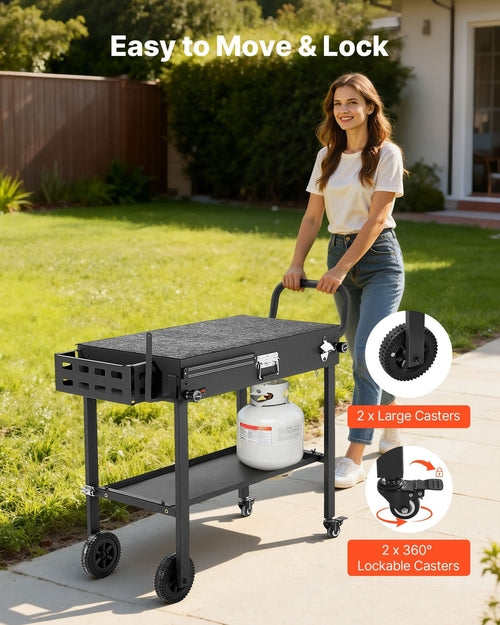Outdoor Grill Cart, 31.0 X 17.0 Inch Tabletop Size Grilling Table,