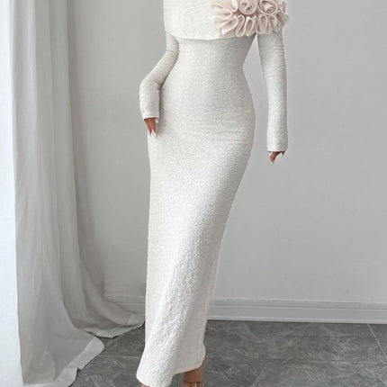 Flower Off-Shoulder : Maxi Dress