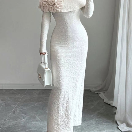 Flower Off-Shoulder : Maxi Dress