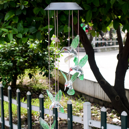 Color Changing Solar Power Wind Chime Crystal Ball