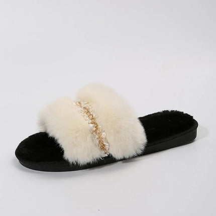 Open Toe Fuzzy Slippers
