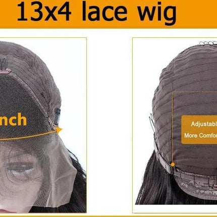 13x4 HD Transparent Lace Frontal Kinky Straight Human Hair Wigs 200% D