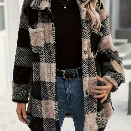 Plaid Fleece Button-Down Outerwear