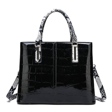 Fashion Female Messenger Bag With Snake Pattern Handle