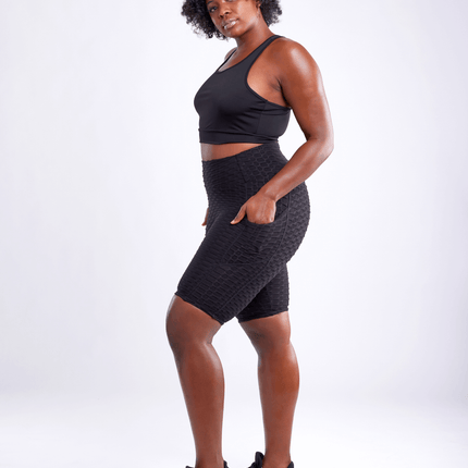 JupiterGear High-Waisted Scrunch Yoga Shorts with Hip Pockets