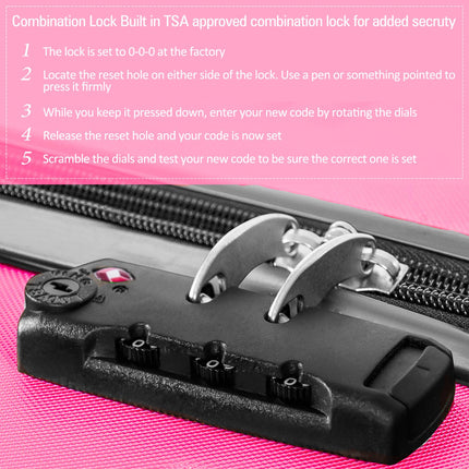 3 Piece Set Of Suitcases, Hard Shell Trolley Cases With TSA Locks 20
