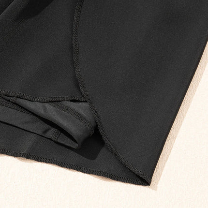 High Waisted Drawstring Swim Shorts
