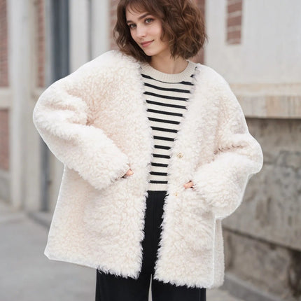 Fleece Button Up Long Sleeve Outerwear