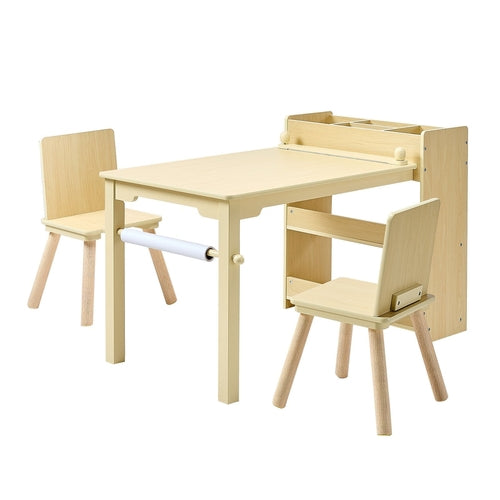 Kids Art Table And Chair Set, Toddler Craft Table With 3 Tiers Storage