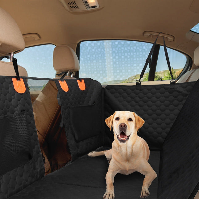 Dog Car Back Seat Cover With Zipper Mesh Window Storage Bags