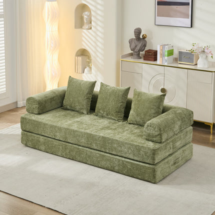 Comfy Convertible Folding Mattress Couch, Floor Sofa Bed, Chenille