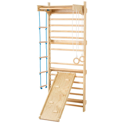 Swedish Ladder Wall Gym 5 In 1 Wooden Indoor Playground Climbing Toys